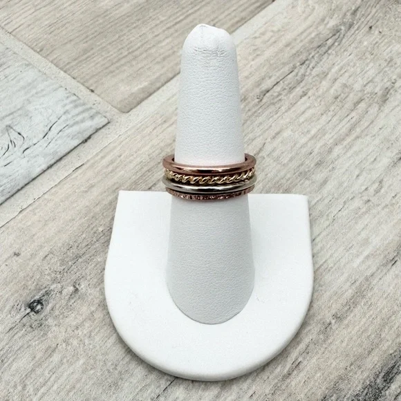 Mixed Metal Stackable Rings - Picture 2 of 5